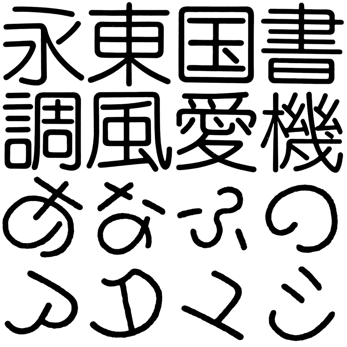 ノリール M MNLR 字形見本
