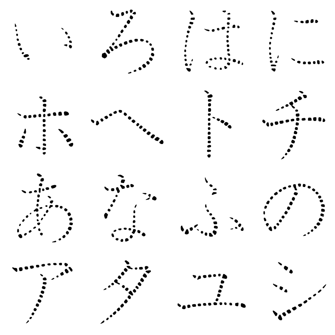 点線がな KJ-A 字形見本