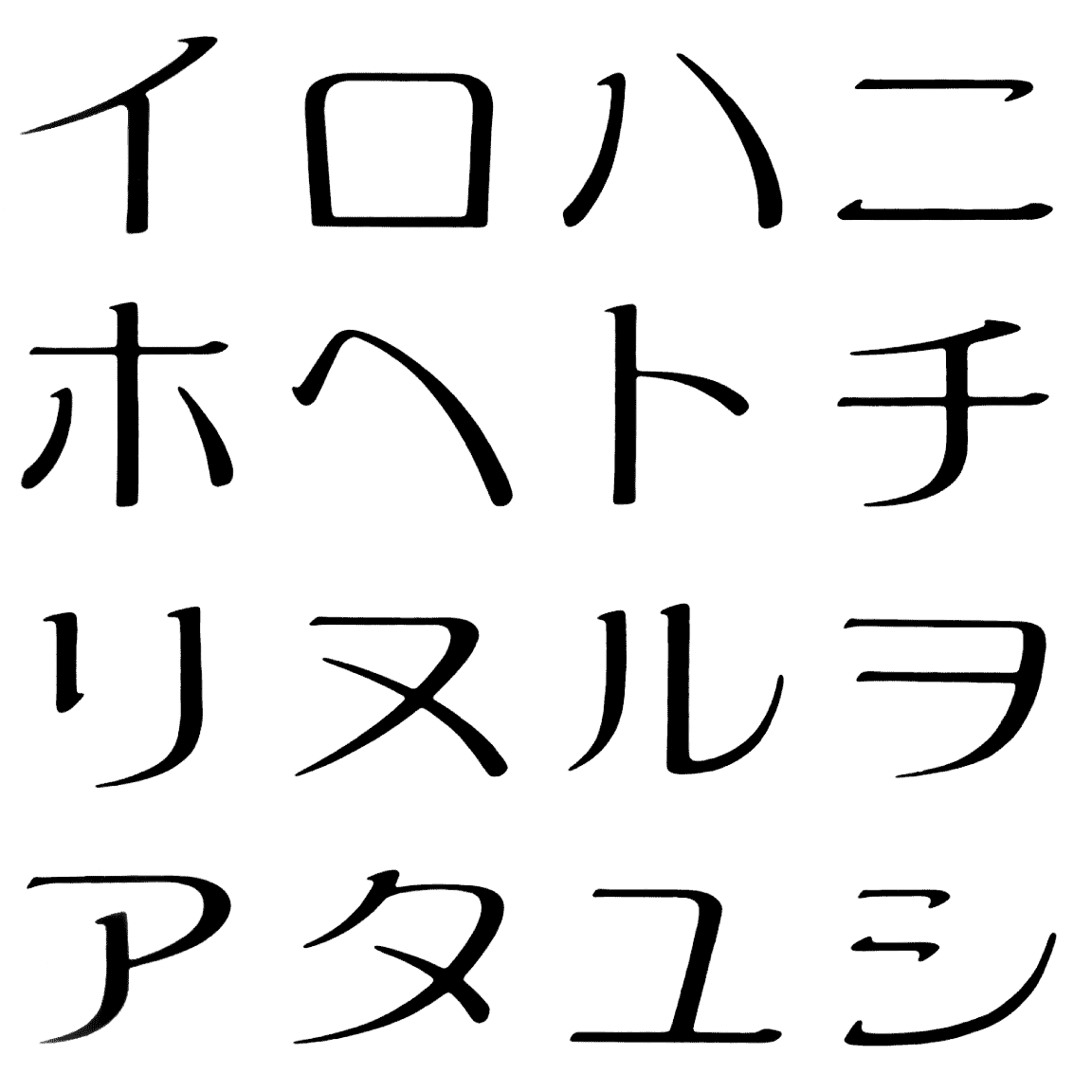 アキラ全角 KC 字形見本